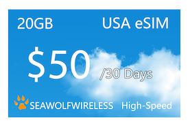 eSIM USA 30 Days 20GB International Phonecard